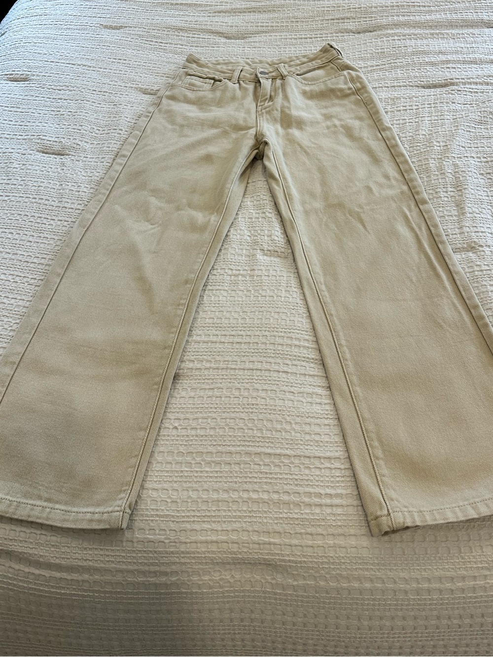SHEIN Women’s Wide Leg Jeans Size Small Cotton Blend Tan/Sand color
